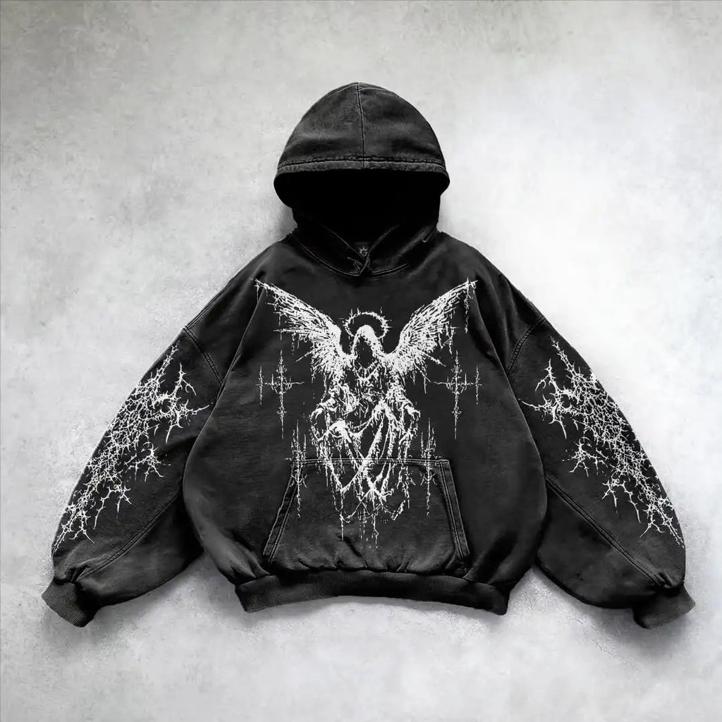 Y2k gothic dark skull hoodies men oversized sweatshirt couples punk tops streetwear goth harajuku women men clothing
