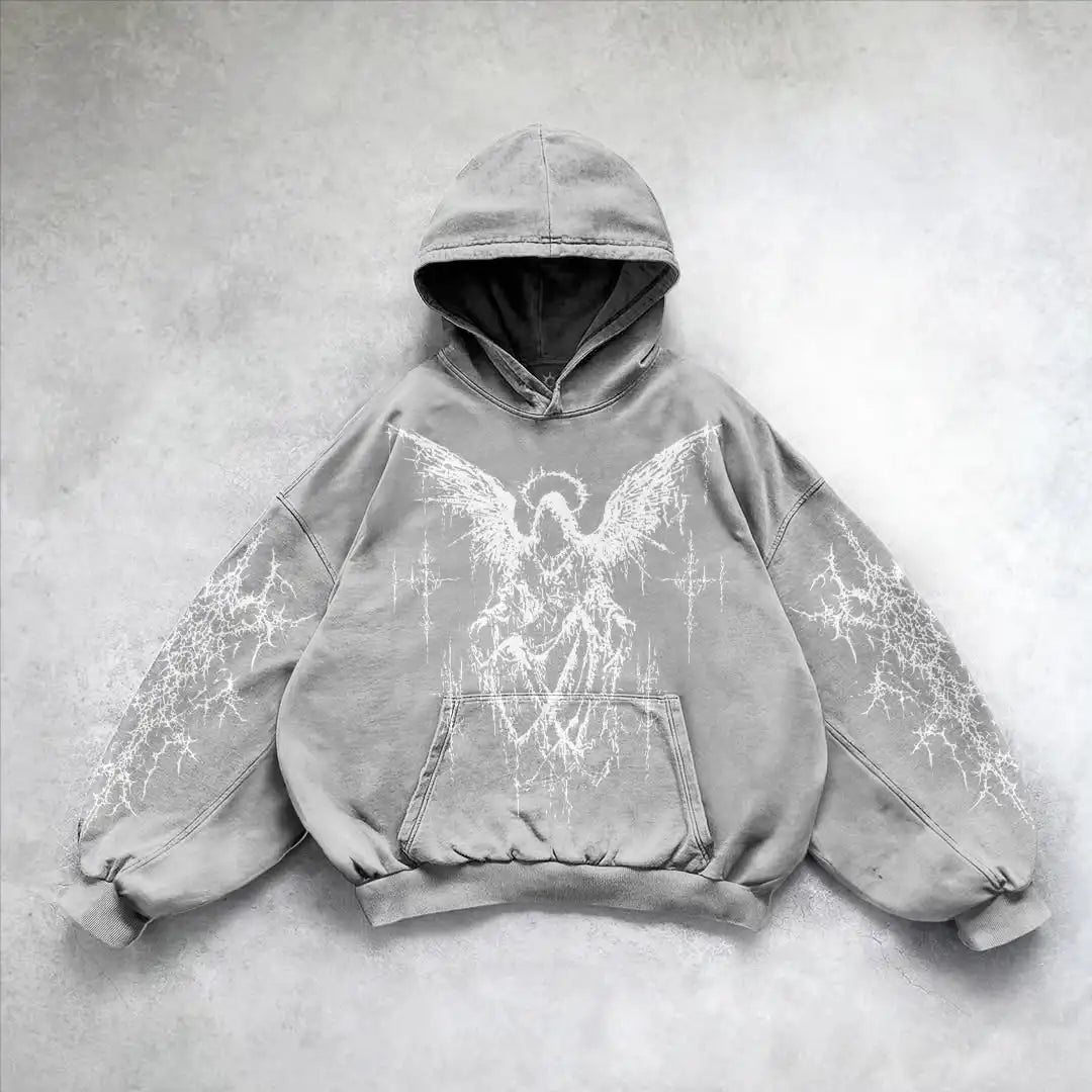 Y2k gothic dark skull hoodies men oversized sweatshirt couples punk tops streetwear goth harajuku women men clothing