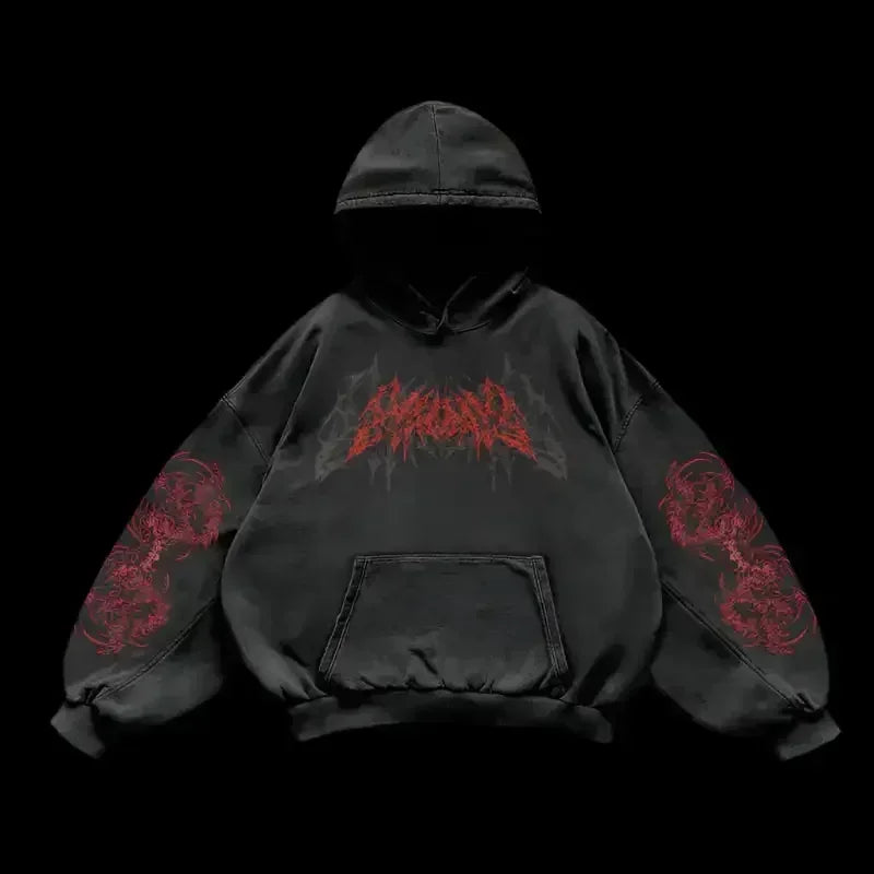 Y2k gothic dark skull hoodies men oversized sweatshirt couples punk tops streetwear goth harajuku women men clothing
